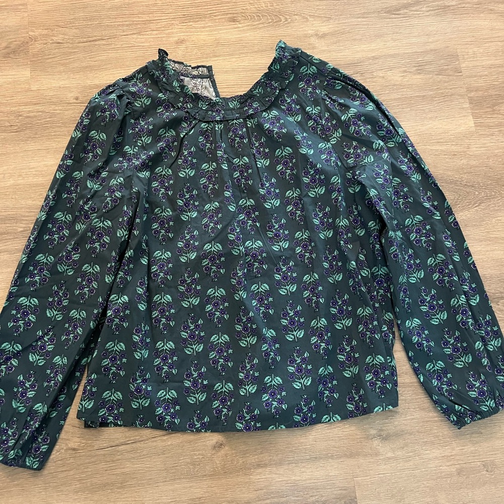 Jcrew Floral Green Women's Top NWOT